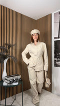 COORD STRUCTURED BEIGE