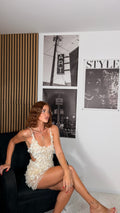 Dress ivory fringe