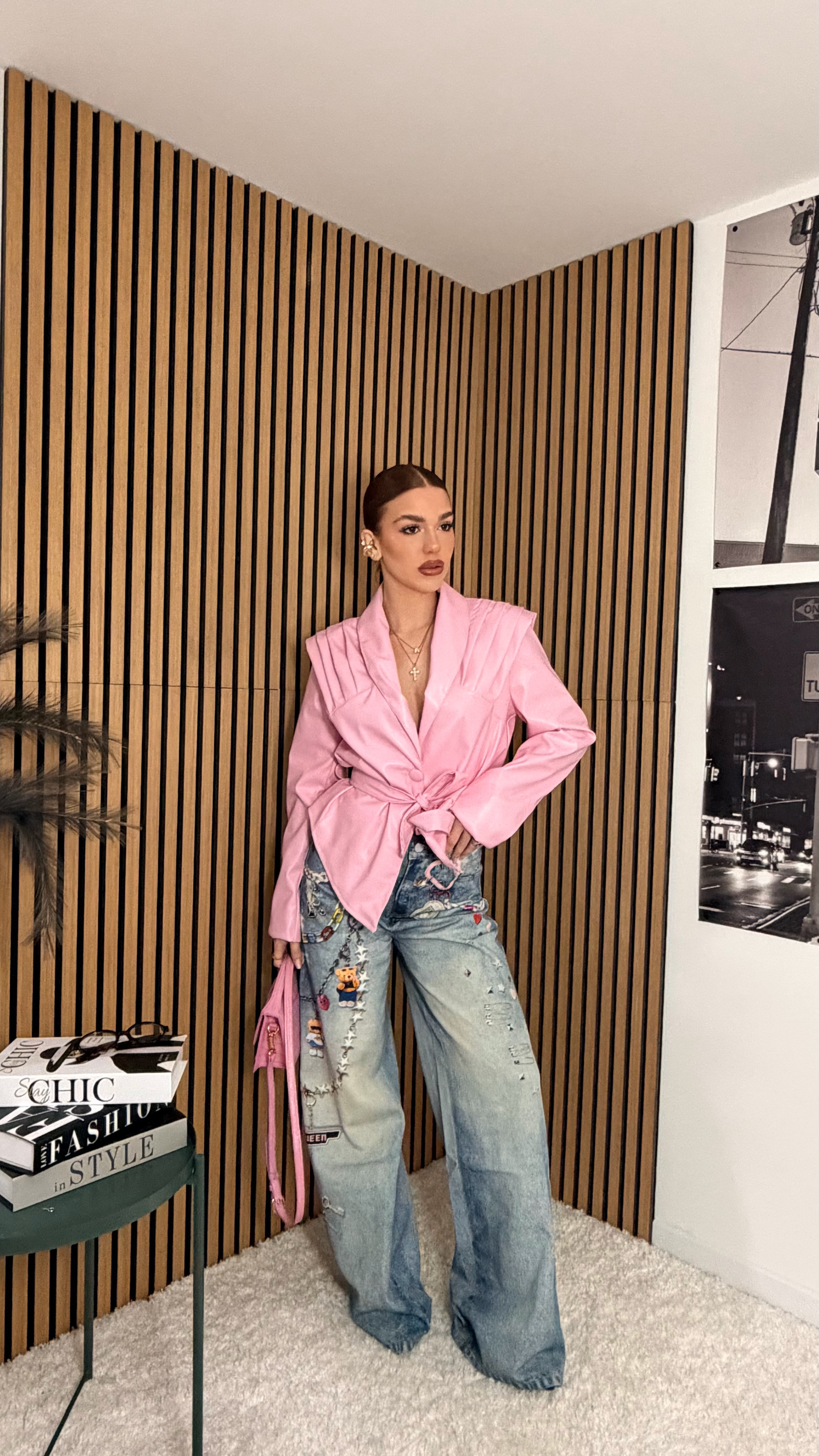 TRENCH IN PELLE ROSA