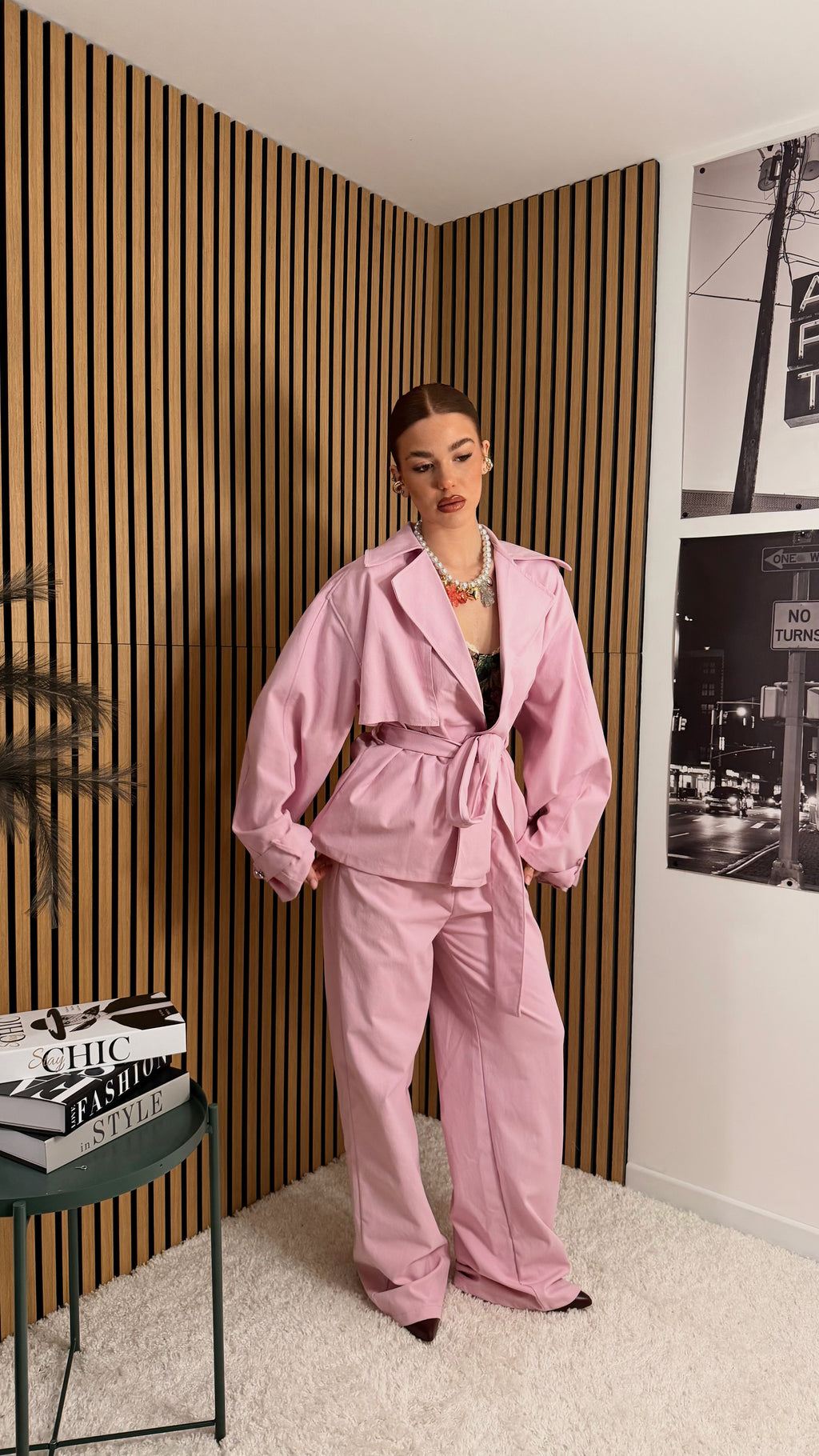 COORDINATO IN DENIM ROSA
