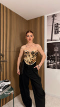 CORSETTO JACQUARD NERO