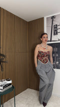 CORSETTO JACQUARD BORDO