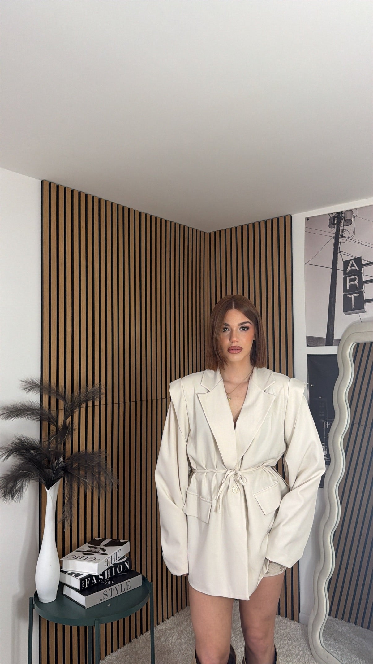 BLAZER CON FIOCCO BEIGE