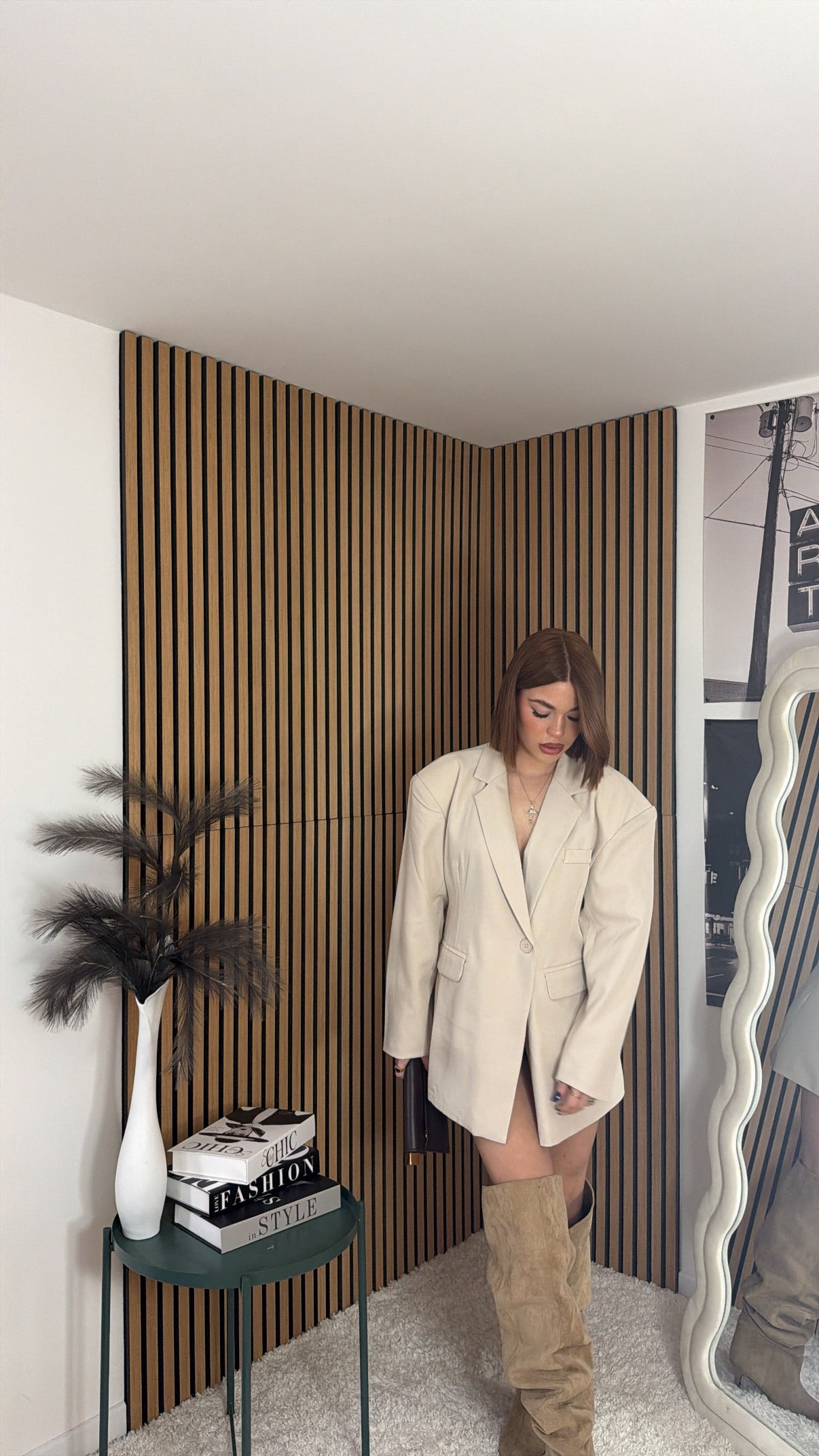 BLAZER OVER CON SPALLINE PANNA