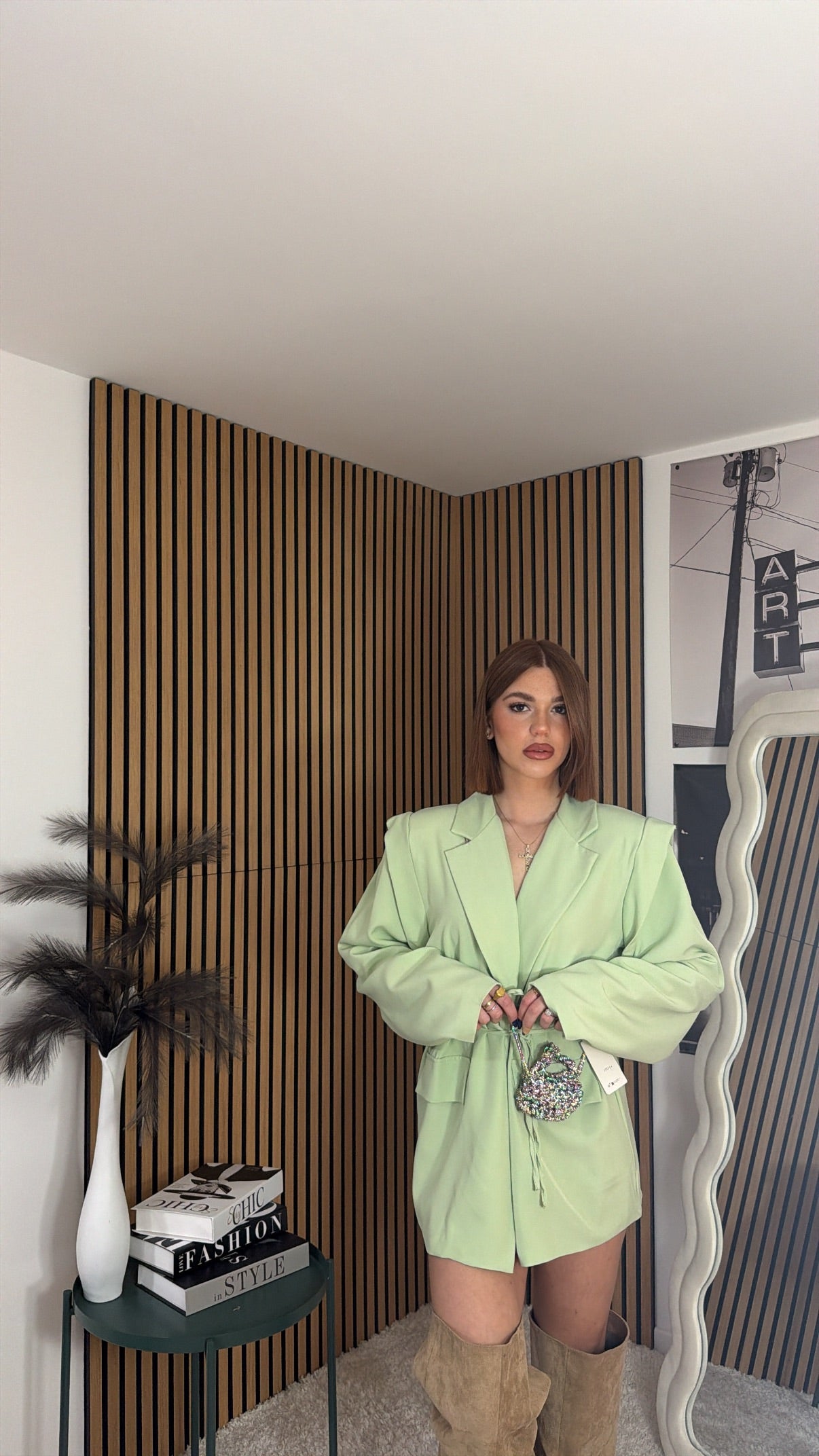 BLAZER CON FIOCCO VERDE MENTA