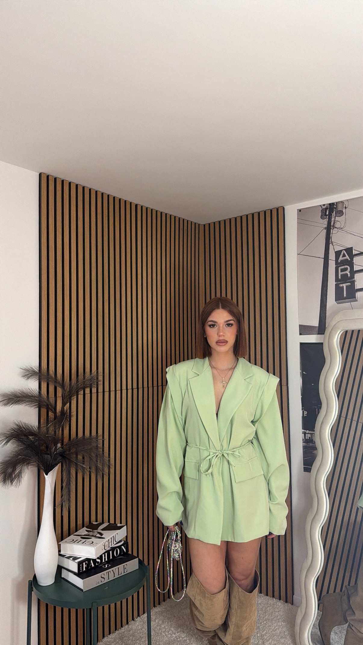 BLAZER CON FIOCCO VERDE MENTA