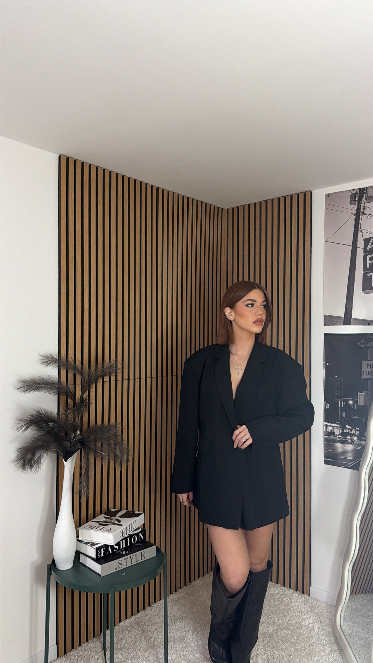 BLAZER OVER CON SPALLINE NERO